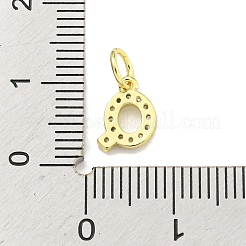 Pendenti con lettere in ottone con micro pavé di zirconi trasparenti&nbsp;KK-K354-06G-Q