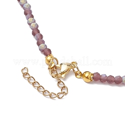 Collane in acciaio inossidabile 304 con perline rotonde in vetro per donna&nbsp;NJEW-JN04684