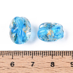 Perles en verre de feuille d'or et d'argent manuelles&nbsp;FOIL-N030-02D