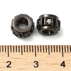 Abalorios de latón cubic zirconia chapado en rack&nbsp;KK-Z033-24B