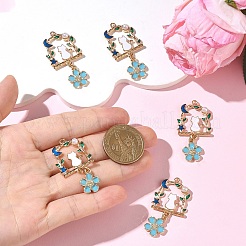 Pendentifs en alliage émail et perles acryliques&nbsp;PALLOY-YW00228-01