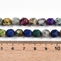 Cuentas de jaspe de sésamo natural teñidas hebras&nbsp;G-T139-8mm-47A