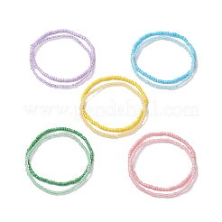 10 pièces 5 couleurs ensembles de bracelets extensibles en perles de verre&nbsp;BJEW-JB10582