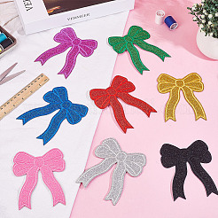 8 Stück Patches aus Stoff mit Schleifenstickerei zum Aufbügeln/Aufnähen.&nbsp;DIY-WH0589-54