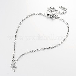 Bracelets de cheville avec pendentif en acier inoxydable de forme mixte résistant au ternissement&nbsp;AJEW-AN00104