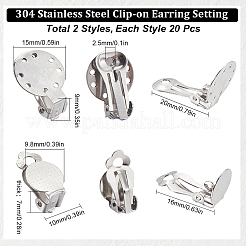 40 Stück 2 Stile 304 Edelstahl Ohrclip-Einstellung&nbsp;STAS-SC0008-36