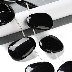 Natürlicher schwarzer Onyx (gefärbt und erhitzt) Perlenstrang&nbsp;G-NH0019-E01-01