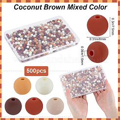 500 Stück gummierte Acrylperlen imitiert aus Silikon&nbsp;MACR-SP0001-07D