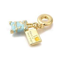 Messing emaille europäische baumeln charme&nbsp;KK-R002-22G-03