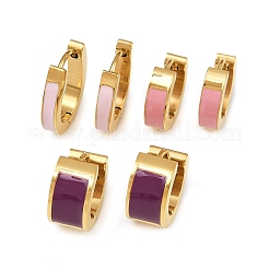 Orecchini a cerchio in acciaio inossidabile smaltato 304&nbsp;EJEW-K268-20G-03