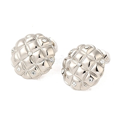 Orecchini a bottone in acciaio inossidabile 304 con zirconi cubici per donna&nbsp;EJEW-U003-22P