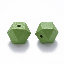 Perles de bois naturel peintes&nbsp;WOOD-Q040-020B-A05