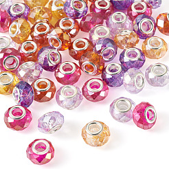 50 Stück 5 Farben Backfarbe transparente Glas European Beads&nbsp;GPDL-SW0001-01