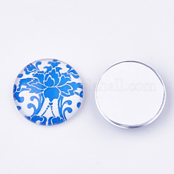 Cabochons en verre à dos plat pour projets de bricolage&nbsp;GGLA-S037-05-18mm