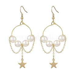 Orecchini pendenti con stella in ottone&nbsp;EJEW-JE06807