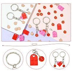 DIY flach rund mit Buchstaben A~Z Emaille-Anhänger aus Legierung&nbsp;DIY-CJ0002-77