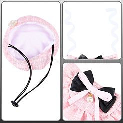 Polyester-Haustierhalsband mit Schleife und Mütze&nbsp;AJEW-WH20019-84B