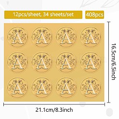 34 Blatt selbstklebende Aufkleber mit Goldfolienprägung&nbsp;DIY-WH0509-085