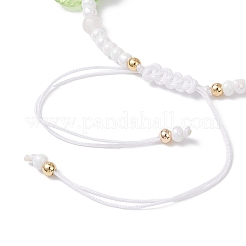 Braccialetti di perline di vetro e perline intrecciate in resina per le donne&nbsp;BJEW-MZ00237-04
