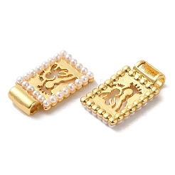 Pendenti in ottone con placcatura a cremagliera e perle acriliche&nbsp;X-KK-G488-05B-G