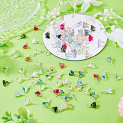 90 Stück 9 Stile Glas-Dreieck-Anhänger&nbsp;PALLOY-TAC0258