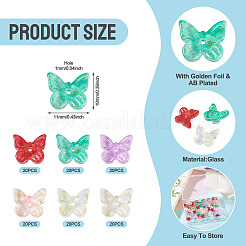 100 pz 5 colori perline di vetro placcato&nbsp;EGLA-TA0013-54