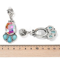 Orecchini pendenti in lega sintetica turchese&nbsp;EJEW-U053-04B-AS