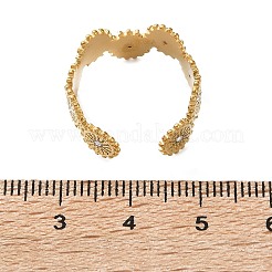Offene Manschettenringe aus 304 Edelstahl mit Mikropflaster und Zirkonia&nbsp;CU-CBA3A85-02G