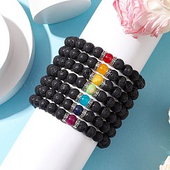 7 Stück Chakra-Edelstein-Stretch-Armband-Set&nbsp;BJEW-JB11023