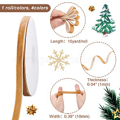 4 Rolle 4 Farben einseitiges Samtband&nbsp;OCOR-AR0001-53
