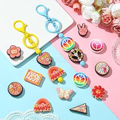 26 pièces 13 styles de perles en plastique pvc sur le thème de la paix&nbsp;PVC-CJ0001-02