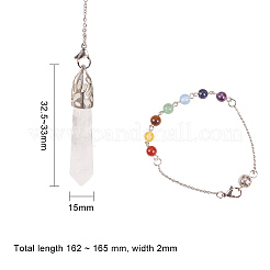 Chakra-Wünschelpendel aus natürlichen und synthetischen Mischsteinen&nbsp;PALLOY-NB0001-10