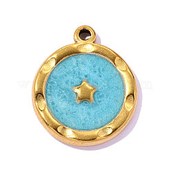 304 Edelstahl-Emaille-Anhänger&nbsp;STAS-OY018-29G-1