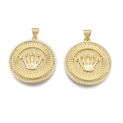 Pendenti in zirconi cubici trasparenti in micro pavè di ottone&nbsp;KK-G431-08G