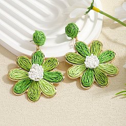 Ohrstecker aus Bast mit Blumen-Motiv&nbsp;FS-WGFD46F-06