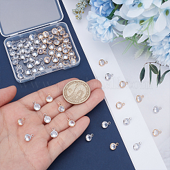 80 Stück 2 Farben Messing Micro Pave Zirkonia Anhänger&nbsp;KK-UN0005-15
