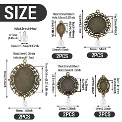 10 stücke 5 stil legierung anhänger cabochon einstellungen&nbsp;HJEW-TAC0119