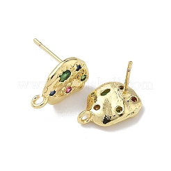 Messing micro pave zirkonia-ohrstecker-Zubehör&nbsp;KK-U075-01C-04G