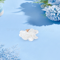 1 Stück Fingerringe aus Acryl mit Blumen&nbsp;RJEW-LP0003-38