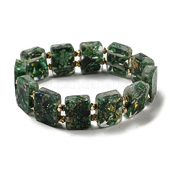 Jaspe imperial natural teñido con pulseras elásticas con cuentas de resina&nbsp;BJEW-G698-01A-06