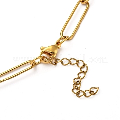 Halskette mit Büroklammerkette aus 304 Edelstahl&nbsp;NJEW-M183-04G-A