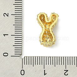 Placage de rack pendentifs en zircone cubique clair en laiton&nbsp;KK-S378-01G-Y