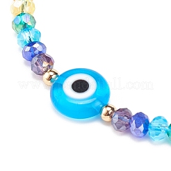 Malocchio di lampwork e braccialetto di perline di vetro&nbsp;BJEW-JB08367-07