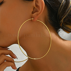 Elegantes pendientes de aro de acero inoxidable 201 con anillo exagerado&nbsp;YK5940