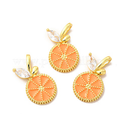 Porte micro ouvrent pendentifs zircone cubique en laiton de placage&nbsp;KK-B068-31G