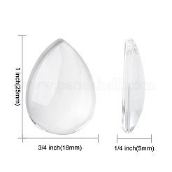 Cabochon in vetro trasparente a goccia&nbsp;GGLA-R024-25x18