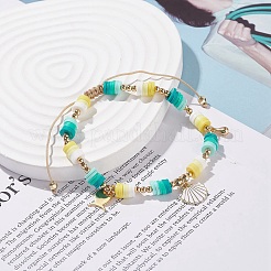 Braccialetto di perline intrecciate heishi surfer in argilla polimerica&nbsp;BJEW-TA00080-02
