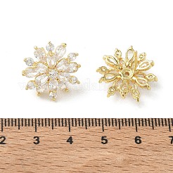 Schneeflocken-Ohrstecker aus Messing und klaren Zirkonia&nbsp;KK-CBA36A2-04G