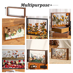 Rechteckige Ausstellungenboxen aus Holz&nbsp;CON-WH0095-30B