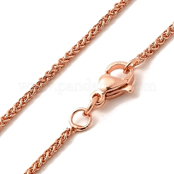 1.5 mm dicke Weizenkettenhalsketten aus Messing mit Zahnstangenbeschichtung für Damen und Herren&nbsp;MAK-L044-57RG